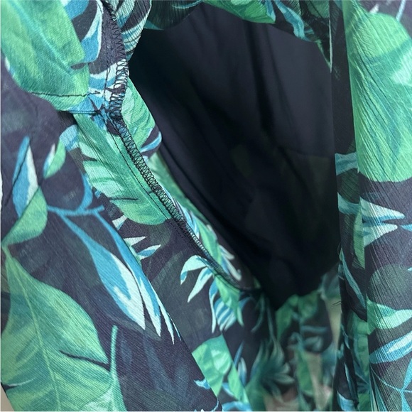 Marc New York Womens Sz 10 Short Sleeve High Low Leafy Shift Dress Resort Ruffle - Picture 11 of 16